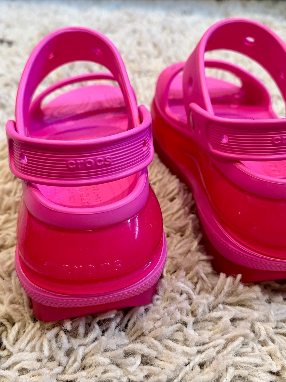 CROCS Women’s Mega Crush Sandals in Bright Pink - Picture 3 of 5